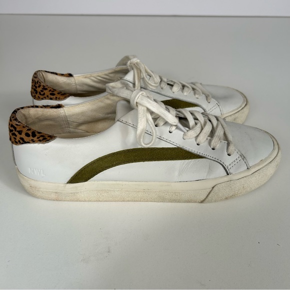 Madewell AE242 White Leather Calf Hair Sidewalk Low-Top Sneakers Size 8 - Picture 4 of 10